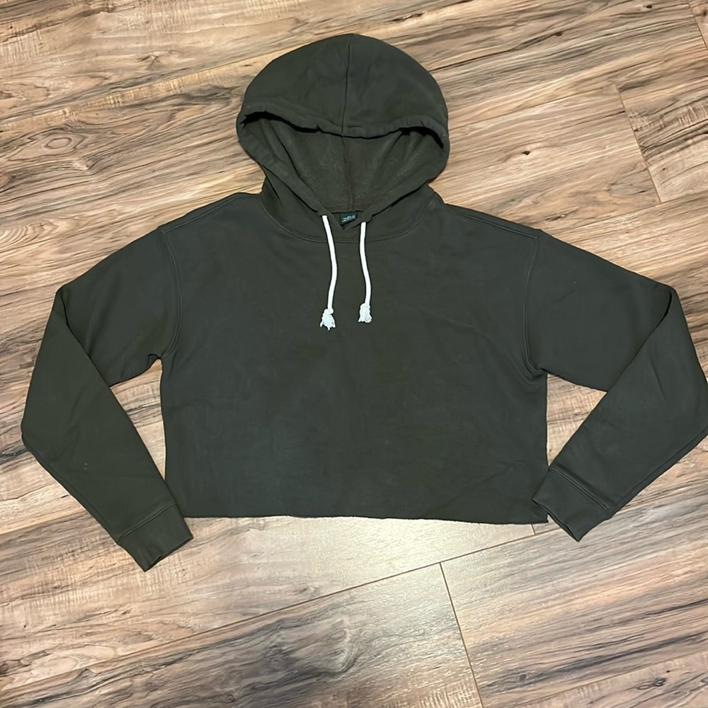 Wild Fable (@ Target) Womens Army Green Cropped Sweatshirt Size Small